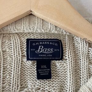 Men's 2XL Bass Cable knit Fisherman's Sweater